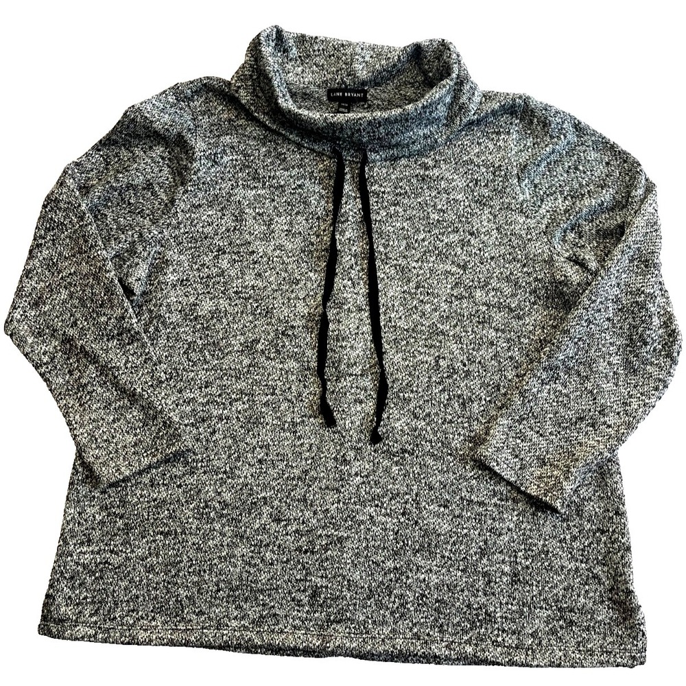Lane Bryant Cowl Neck Boucle Sweatshirt Womens sz 14/16 Black White Cozy Casual - Picture 1 of 13